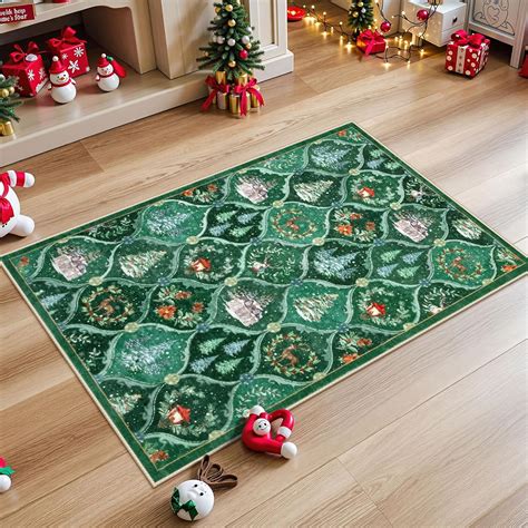 Amazon.com: Lahome Moroccan Trellis Christmas Rug, 2x4 Washable ...