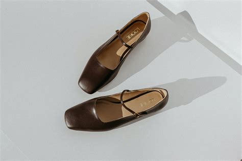 Brown Leather Mary Janes Genuine Leather Flats With Square - Etsy