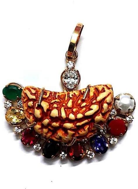 Dwarka Designs 1 Mukhi | One Face Genuine Rudraksha Bead With Navratan ...