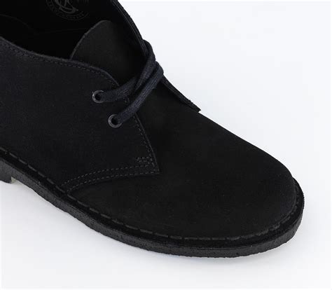 Clarks Originals Clarks Originals Womens Desert Boots Black Suede ...