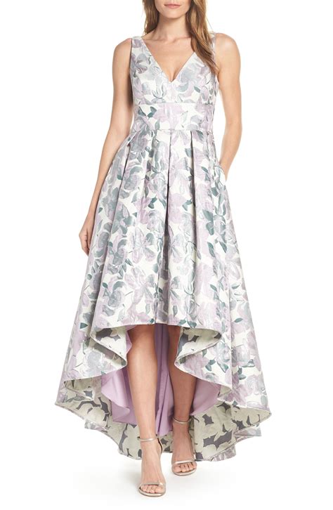 Eliza J Floral Jacquard High/Low Evening Dress | Abiti, Abiti eleganti ...