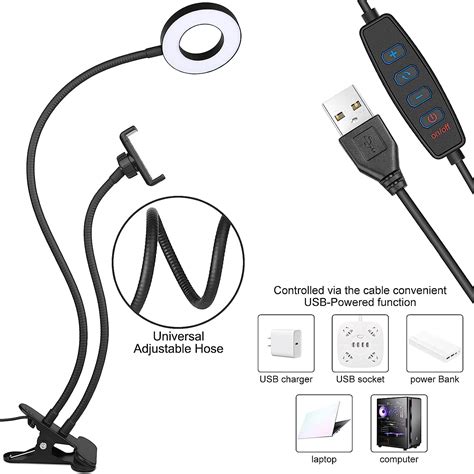 Buy Ring Light, [2 IN 1] Diyife Desk Lamp Clamp, Clip on Reading Light ...