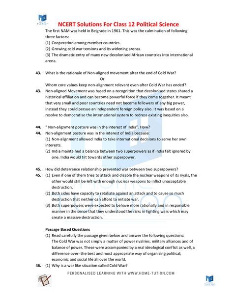 MCQ of Political Science Class 12 Cold War Era 的图像结果