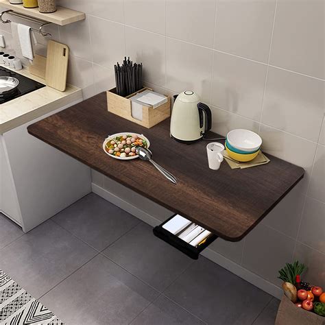 QARA (31.5 X 18 Inches Wall Mounted Table With Drawer| Wall Mount Table ...