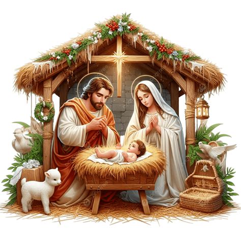 Holy Night Celebrating The Birth Of Jesus In Nativity Scene, Holy Night ...