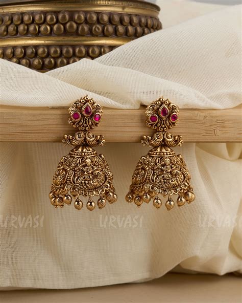 Gold-Toned Lakshmi Peacock Motif Earrings ER 346 – URVASI LADIES NOVELTIES