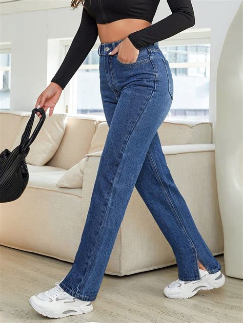 High Waist Straight Leg Jeans | Denim women, Straight leg jeans, Cute jeans