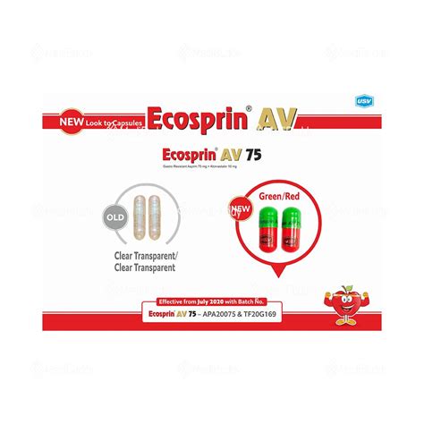 Buy Ecosprin-AV 75 Capsule Online | Genuine & Fast Delivery - MediBuddy