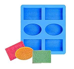 RKPM HOMES 6 Cavities Silicone Soap Molds, Homemade Soap Making ...