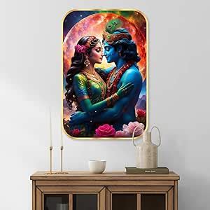 Livin'luxe paintings Radha krishna religious modern art Premium Sparkle ...