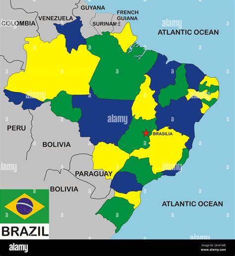Brazil political map hi-res stock photography and images - Alamy