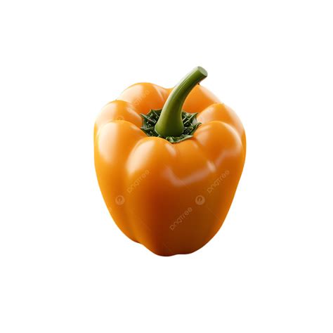 Vibrant Orange Bell Pepper Isolated On Transparent Background, Orange ...