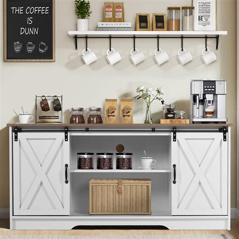 Buy 4ever2buy Farmhouse Coffee Bar Cabinet with Storage, 59'' Kitchen ...