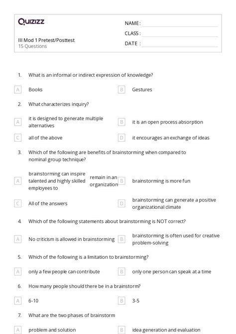 50+ Brainstorming worksheets for Kindergarten on Quizizz | Free & Printable