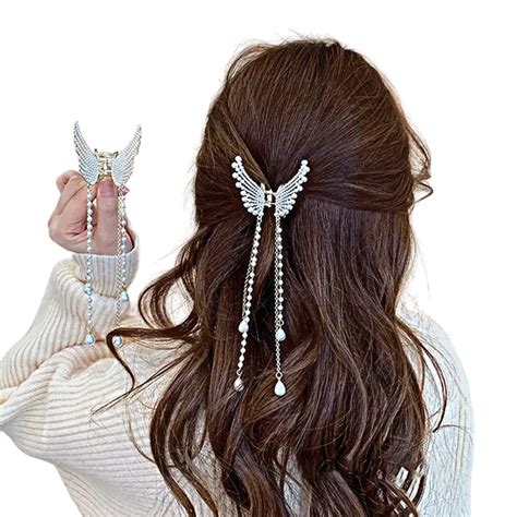Gmall creations Stylish Pearl Butterfly Tassel Hair Clip for Girls Hair ...