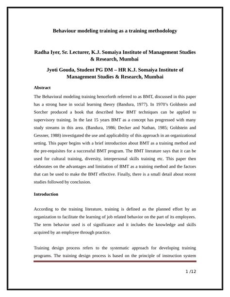 Image result for Behavior Modeling Training