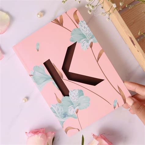 DOODLE - Initial K Lasercut Soft Bound Diary (7 X 4.75 X 0.5-inches, 80 ...