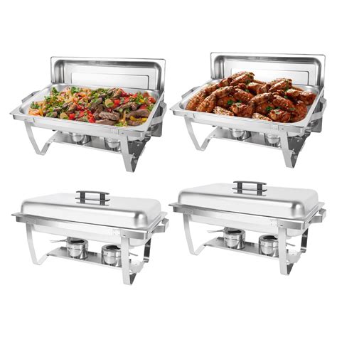 IMACONE 4 Pack Chafing Dish Buffet Set, 8QT Stainless Steel Rectangular ...
