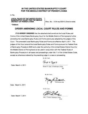Fillable Online when where the pennsylvania bankruptcy court middle ...
