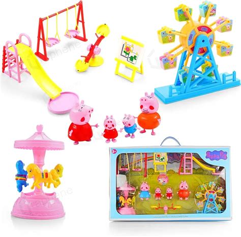 Pe'ppa Pig Amusement Park Fun Playtime Set - 4 Pcs Figurines with Slide ...