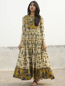 Taraab - Long Hand Block Cotton Tier Dress - D139F1060 – InduBindu