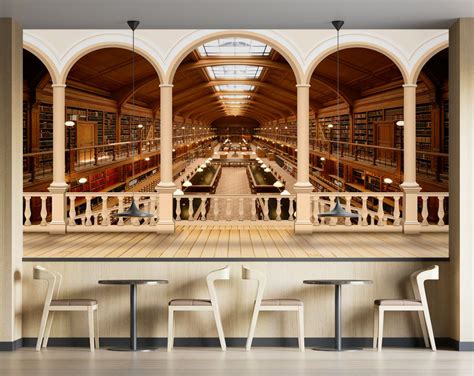 3D Big Library Mural Wallpaper For Walls – Home Decoram