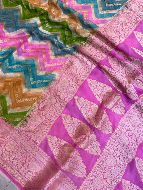 Rangkat Pure Chiffon Khaddi Banarasi Saree — The Handlooms