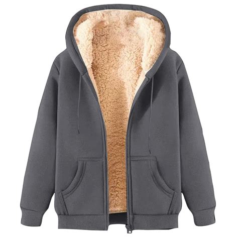Heavyweight Hoodie Men Zip Up Fleece Sherpa Lined Sweatshirt Coat ...