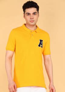 AEROPOSTALE Typography Men Polo Neck Yellow T-Shirt - Buy AEROPOSTALE ...