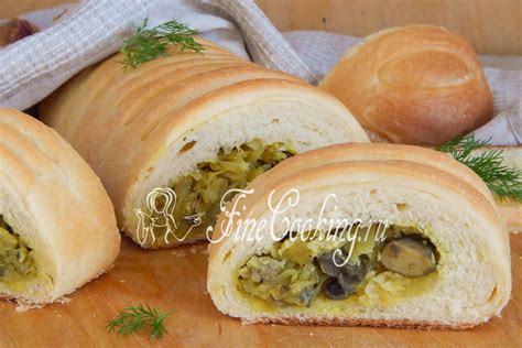Кулебяка с капустой и грибами пошаговый рецепт