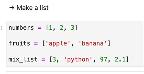 How to Use Lists Python 的图像结果