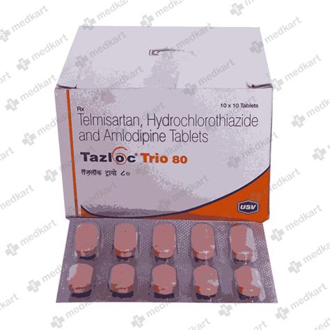 TAZLOC TRIO 80MG TABLET 10'S, Price, Composition & Generic Alternatives ...