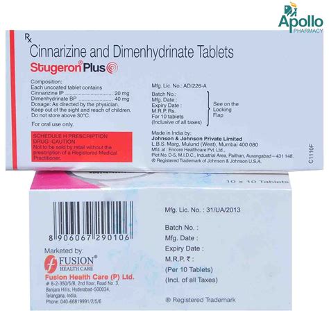 Stugeron Plus Tablet 10's Price, Uses, Side Effects, Composition ...