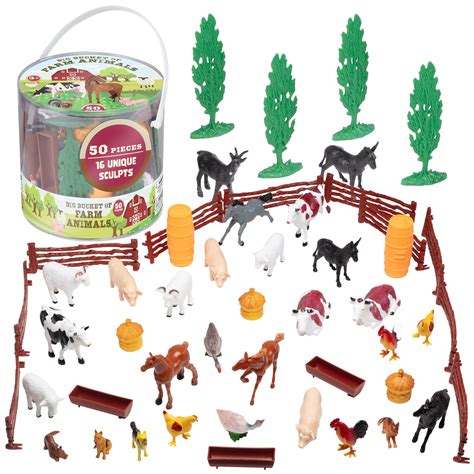 Buy SCS Direct Farm Animal Toy Action Figure 50 pc Set - Different ...