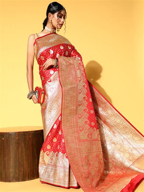 VPPH8602 Chhabra 555 Red Handloom Kanjeevaram Silk Bridal Wedding Saree ...