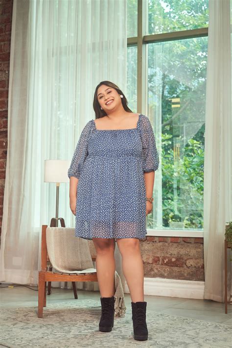 Blue Printed Georgette Short Dress – Nangaliaruchira