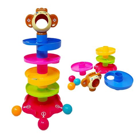 Buy Maghil World - Roll Ball Toy with 4 Layer Ball Drop Tower Run with ...