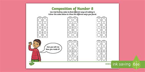 👉 Composition of Number 8 Worksheet