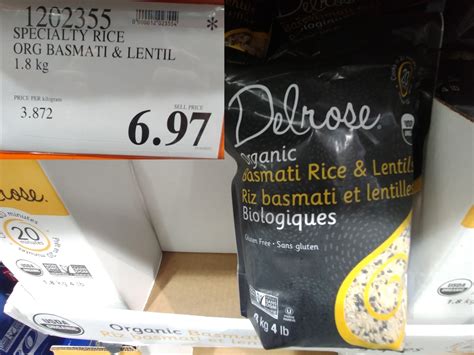 1202355 SPECIALTY RICE ORG BASMATI LENTIL 1 8 KG 6 97 - Costco East Fan ...