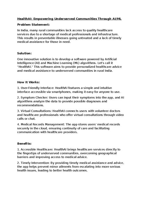 Document - good - HealthAI: Empowering Underserved Communities Through ...