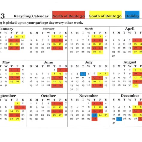 2023 Recycle Calendar - Town of Dyer