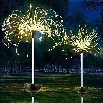 Ritmo Garden Lights Outdoor, 2 x Solar Firework Lights Warm White LED ...