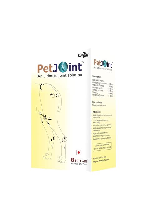 Petjoint Joint Supplement Tablets for Dog, Cat (Pack of 1, 60 Tablets ...