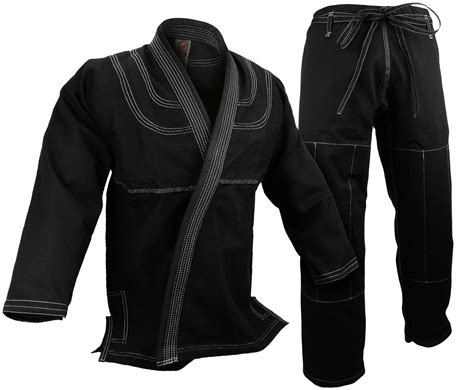 Buy Double Weave BJJ Gi Kimono, 100% cotton Preshrunk, Jiu Jitsu Black ...