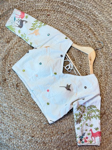 Half-White Ready to Wear Blouse – Manya Clothing