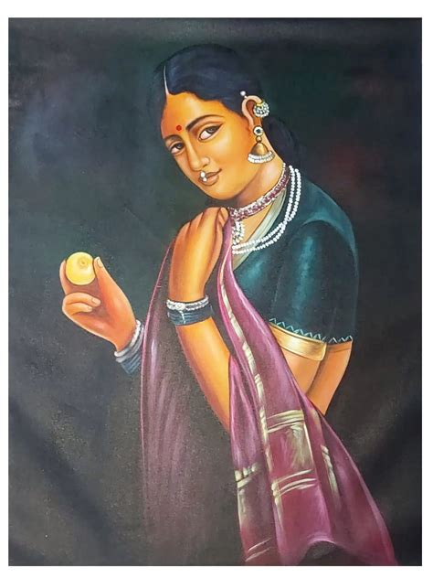 Oil Painting Indian Woman