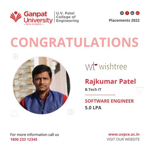 Placement Insight - 2021 Ganpat University-U.V.Patel College of Engineering