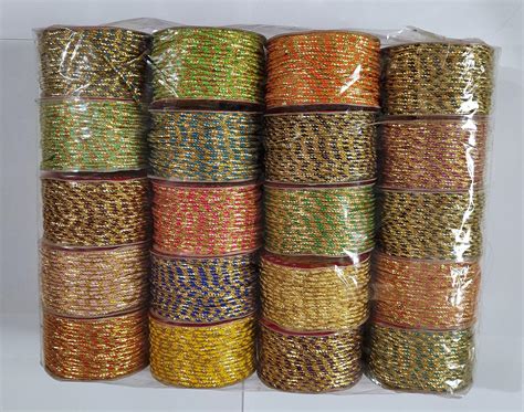 Sabhyatam Set of 20 (Apprx.12 Mtr Each) Multicolor Fancy Zari Thread ...