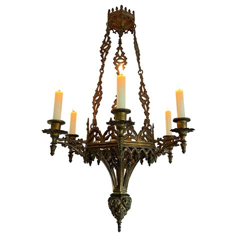 18th Century Gothic Revival Gilt Bronze Church Sanctuary Lamp Candle ...