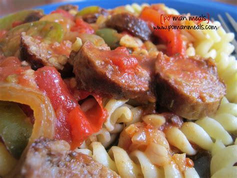 po' man meals - slow cooker italian sausage with peppers and onions